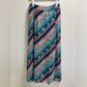 Maurices Striped Maxi Skirt Slits Lined Lightweight Multi Color Medium